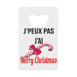 Vrolijk kerstfeest creditkaart flessenopener