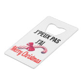 Vrolijk kerstfeest creditkaart flessenopener (Voorkant Gekanteld)