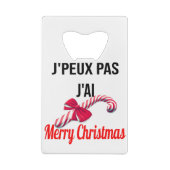 Vrolijk kerstfeest creditkaart flessenopener (Achterkant)