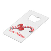 Vrolijk kerstfeest creditkaart flessenopener (Achterkant Gekanteld)