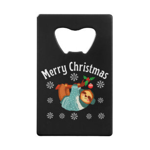 Vrolijk kerstfeest creditkaart flessenopener