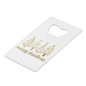 Vrolijk kerstfeest creditkaart flessenopener (Achterkant Gekanteld)