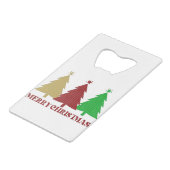 Vrolijk kerstfeest creditkaart flessenopener (Achterkant Gekanteld)