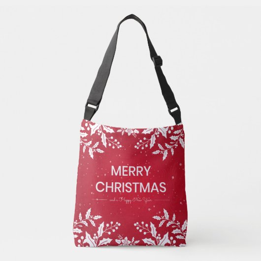Vrolijk kerstfeest crossbody tas (Voorkant)