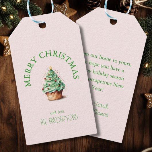 vrolijk kerstfeest! Cupcake-Christmas-Tree Cadeaulabel