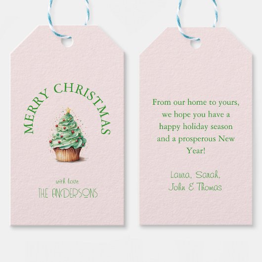 vrolijk kerstfeest! Cupcake-Christmas-Tree Cadeaulabel