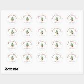 vrolijk kerstfeest! Cupcake-Christmas-Tree Ronde Sticker (Vel)