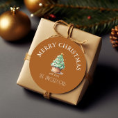 vrolijk kerstfeest! Cupcake-Christmas-Tree Ronde Sticker