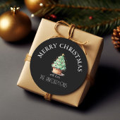 vrolijk kerstfeest! Cupcake-Christmas-Tree Ronde Sticker