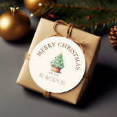 vrolijk kerstfeest! Cupcake-Christmas-Tree Ronde Sticker