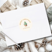 vrolijk kerstfeest! Cupcake-Christmas-Tree Ronde Sticker