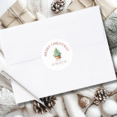 vrolijk kerstfeest! Cupcake-Christmas-Tree Ronde Sticker