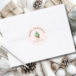 vrolijk kerstfeest! Cupcake-Christmas-Tree Ronde Sticker