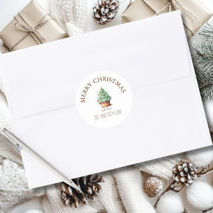 vrolijk kerstfeest! Cupcake-Christmas-Tree Ronde Sticker
