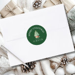 vrolijk kerstfeest! Cupcake-Christmas-Tree Ronde Sticker<br><div class="desc">Klantspecifiek "Vrolijk kerstfeest!" Cupcake-Christmas-Tree Classic Ronde Sticker</div>