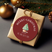 vrolijk kerstfeest! Cupcake-Christmas-Tree Ronde Sticker