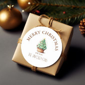 vrolijk kerstfeest! Cupcake-Christmas-Tree Ronde Sticker