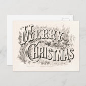 vrolijk kerstfeest | Currier & Ives Briefkaart (Voorkant / Achterkant)