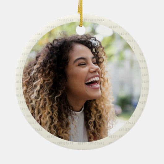 Vrolijk Kerstfeest Custom Beer met Foto Keramisch Ornament (Achterkant)