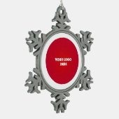 Vrolijk kerstfeest. Custom Company Logo Snowflake Tin Sneeuwvlok Ornament (Links)