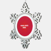 Vrolijk kerstfeest. Custom Company Logo Snowflake Tin Sneeuwvlok Ornament (Rechts)