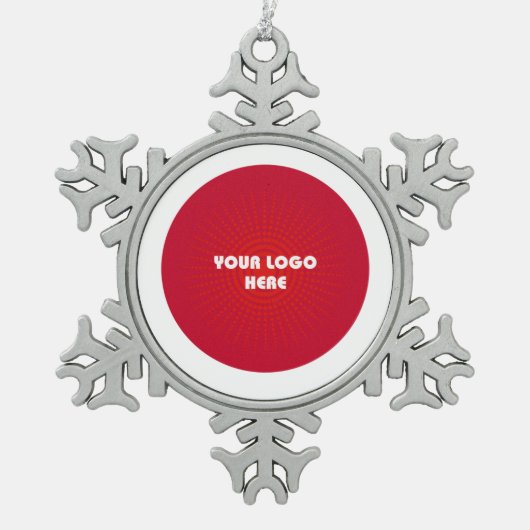 Vrolijk kerstfeest. Custom Company Logo Snowflake Tin Sneeuwvlok Ornament (Voorkant)