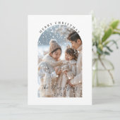 Vrolijk Kerstfeest Custom Family Collage Foto's Feestdagenkaart (Staand voorkant)