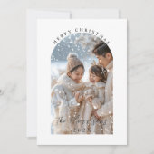 Vrolijk Kerstfeest Custom Family Foto 1 Feestdagenkaart (Voorkant)