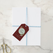 Vrolijk Kerstfeest Custom Family Golden Greenery Cadeaulabel (Met Touw)