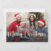 Vrolijk Kerstfeest Custom Family Photo Holiday Kaa Bedankkaart (Voorkant)