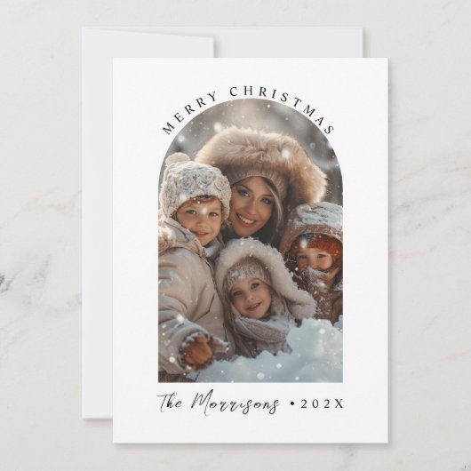 Vrolijk Kerstfeest Custom Family Photo Holiday Kaa Feestdagenkaart (Voorkant)