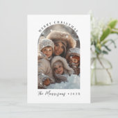 Vrolijk Kerstfeest Custom Family Photo Holiday Kaa Feestdagenkaart (Staand voorkant)