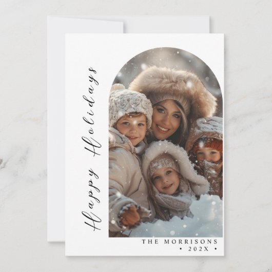 Vrolijk Kerstfeest Custom Family Photo Holiday Kaa Feestdagenkaart (Voorkant)