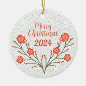 Vrolijk Kerstfeest Custom Family Photo Holiday Keramisch Ornament (Voorkant)