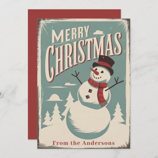  Vrolijk Kerstfeest Custom Flat Holiday Kaart (Voorkant / Achterkant)