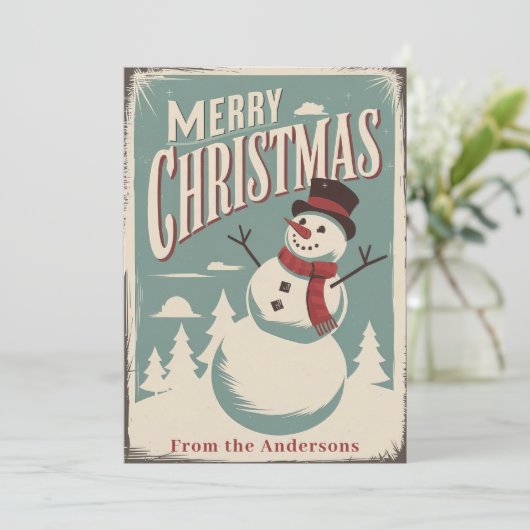  Vrolijk Kerstfeest Custom Flat Holiday Kaart (Staand voorkant)