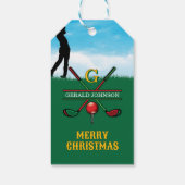 Vrolijk Kerstfeest Custom Golf Holiday Design Cadeaulabel (Achterkant)
