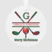 Vrolijk Kerstfeest Custom Golf Holiday Design Ornament (achterkant)