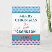 Vrolijk Kerstfeest Custom Grote Kleinzoon kaart (Voorkant)