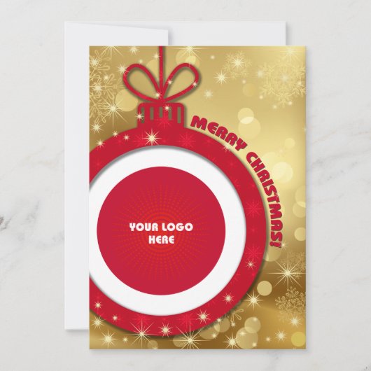 Vrolijk kerstfeest. Custom Logo Corporate Kaart (Voorkant)