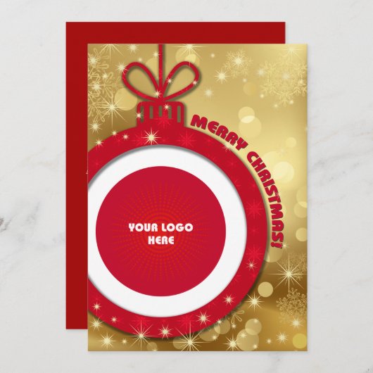 Vrolijk kerstfeest. Custom Logo Corporate Kaart (Voorkant / Achterkant)