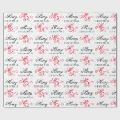 Vrolijk Kerstfeest Custom Monogram Initialen Xmas Cadeaupapier (Vlak)