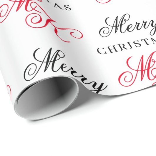 Vrolijk Kerstfeest Custom Monogram Initialen Xmas Cadeaupapier (Rol Hoek)