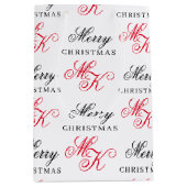 Vrolijk Kerstfeest Custom Monogram Initialen Xmas Medium Cadeauzakje (Voorkant)