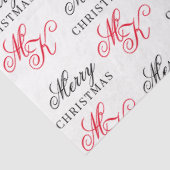 Vrolijk Kerstfeest Custom Monogram Initialen Xmas Tissuepapier (Detail)