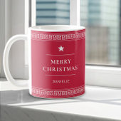 Vrolijk Kerstfeest Custom Name Elegant Stijlvol Ro Koffiemok