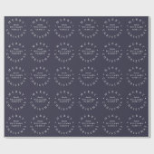 Vrolijk Kerstfeest Custom Name Navy Blue Holiday Cadeaupapier (Vlak)