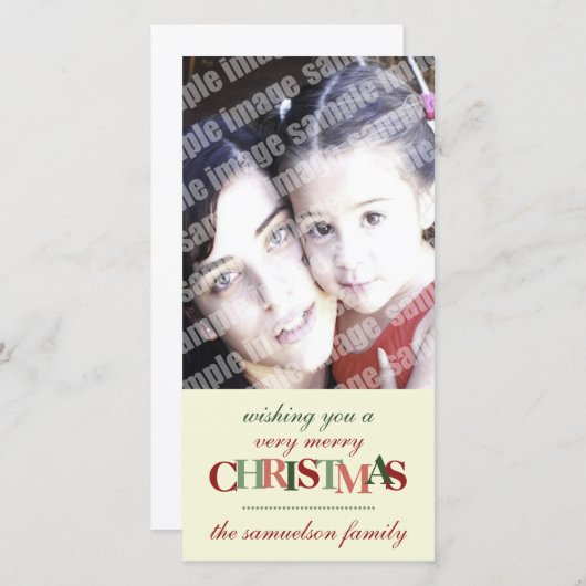 Vrolijk Kerstfeest Custom Photo Card Feestdagenkaart (Voorkant / Achterkant)