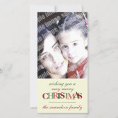 Vrolijk Kerstfeest Custom Photo Card Feestdagenkaart (Voorkant)