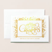 Vrolijk kerstfeest. Custom Photo Luxury Real Folie Kaarten (Voorkant met envelop)